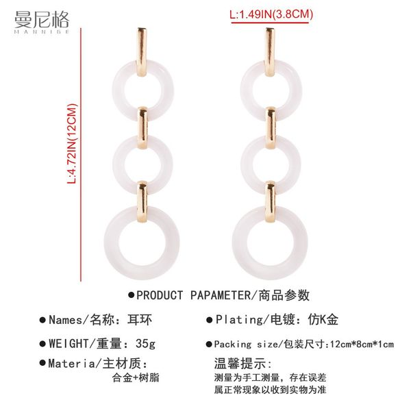 

европейский и американский стиль преувеличены многослойный круг ацетат лист серьги мода новый стиль геометрическая сплава серьги стержня, Golden