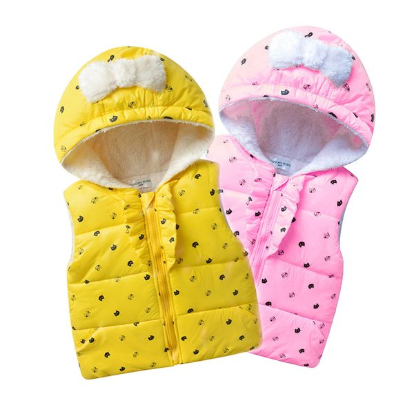 

children fleece vests waistcoats girls outerwear hooded dot print kids zipper jackets autumn winter baby sleeveless vest coats, Camo