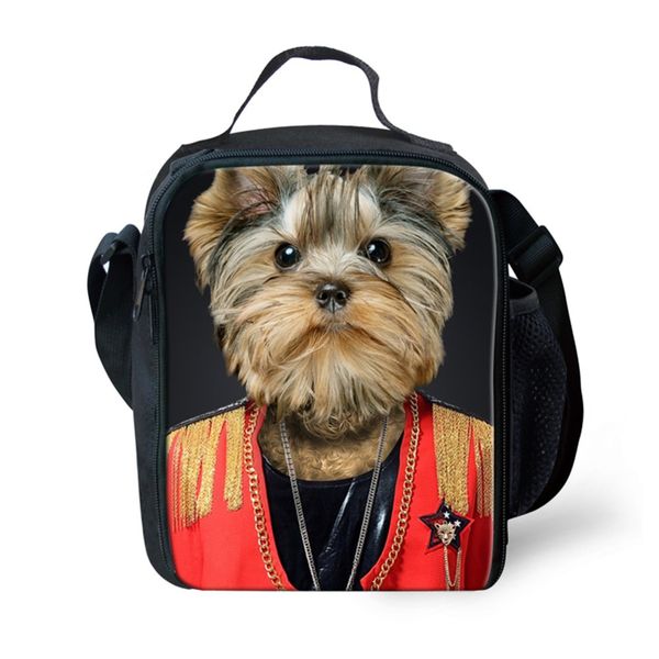 

think office bags 3d westie dog printed lunch box family picnic insulated bag for student school lunchbox cooler bag keep warm, Blue;pink