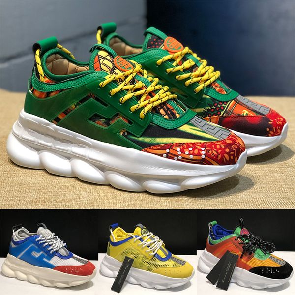 

fashion casual shoes luxury designer men women platform sneakers chain reaction multi color rubber suede floral flat leather