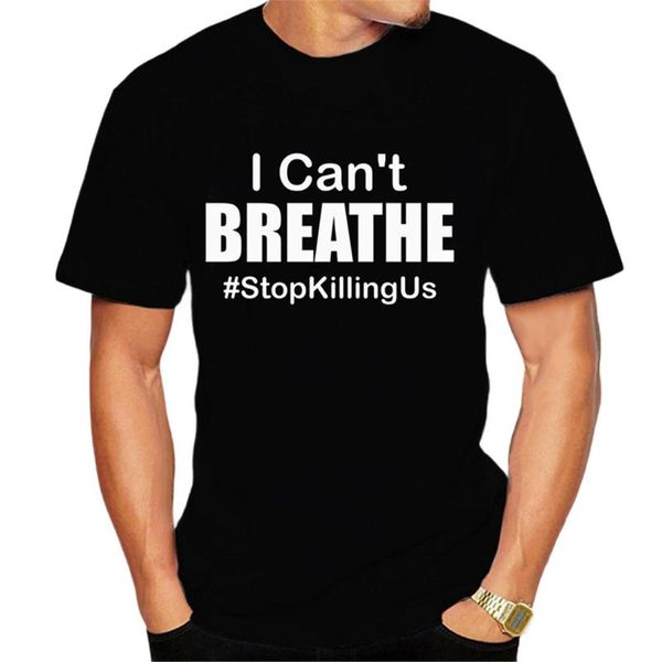 

men t shirt i can't breathe print t-shirt tee george floyd short sleeve o neck t-shirt men artwork tee black lives matter, White;black