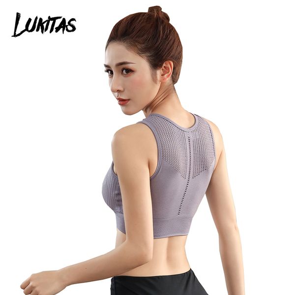 

lukitas fitness sports bra mesh brathable soft sports push up female gym underwear nylon running nylon female yoga bra, White;black