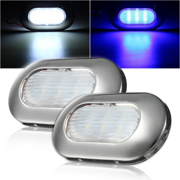 

2835 морской корабль освещает яхту свет сид 12v белый / голубая водоустойчивая нержавеющая сталь вела света навигации шлюпки