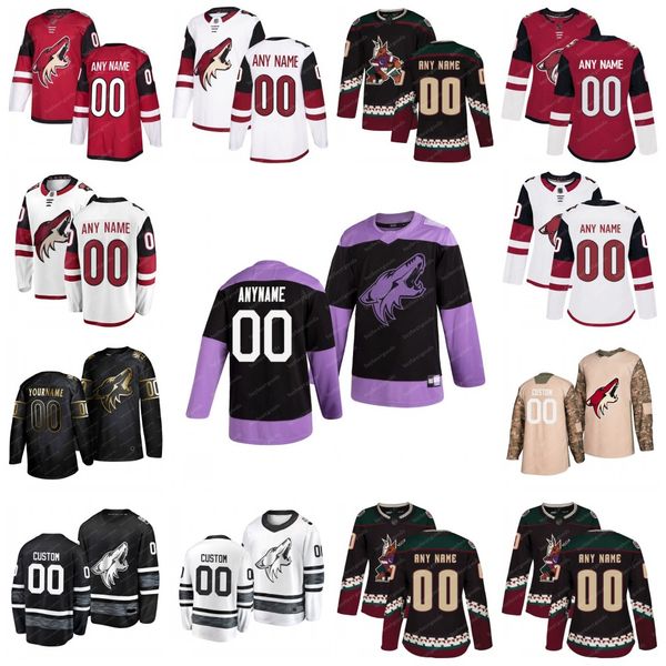 

custom arizona coyotes jersey phil kessel oliver ekman-larsson clayton keller nick schmaltz derek stepan antti raanta darcy kuemper hockey, Black;red