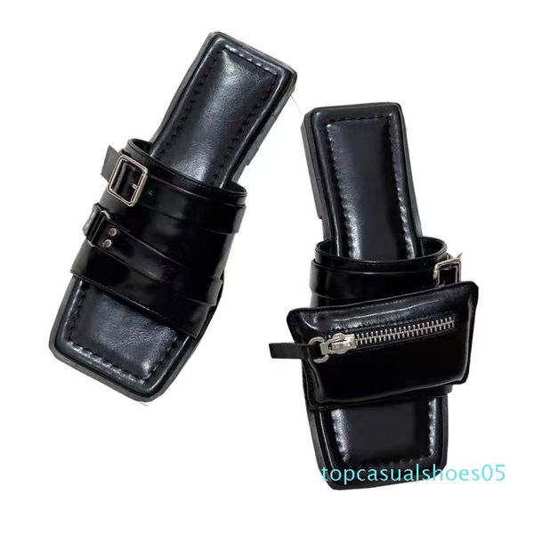 

2020 summer casual women sandals metal decoration fashion low heels quality sandals leather outdoor open toe cozy woman shoes t05, Black