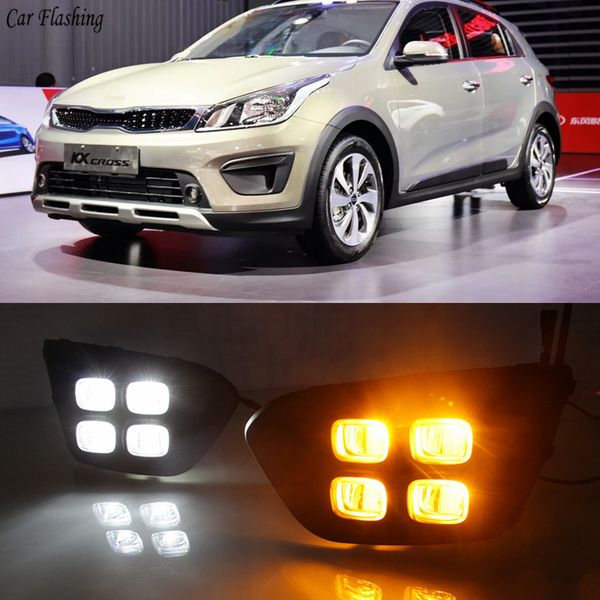 

car 12v drl day lights lamp for russia kia rio x-line 2018 highlight auto driving daytime running lights on car drl super bright