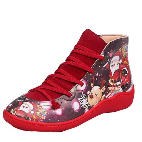 

oversized women's short boots 2019 winter printed flat nude boots ankle for women zapatos de mujer winter women, Black