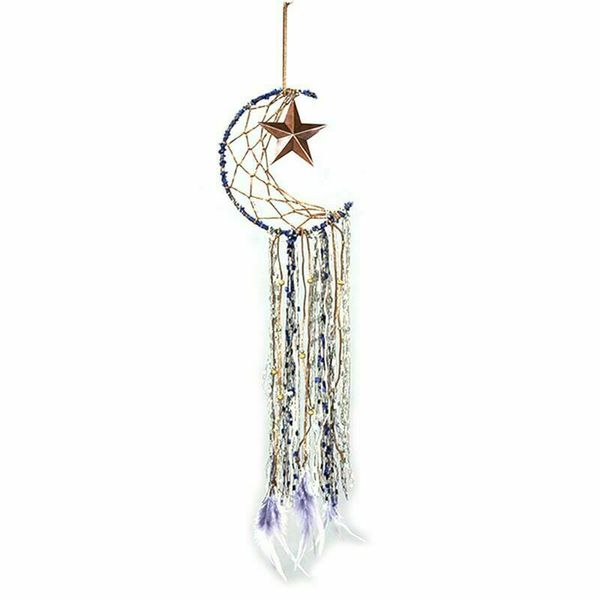 

Handmade Feather Dream Catcher Moon Star Dreamcatchers Wall Hanging Decor