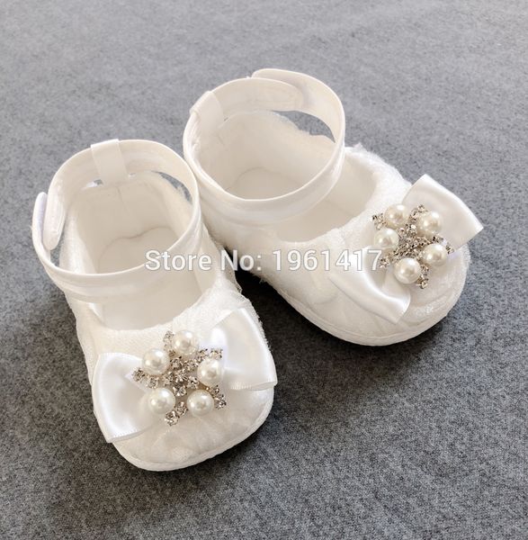 

dollbling new pure white children's shoes pearl customization handmade baptism birthday present princess little girl shoes