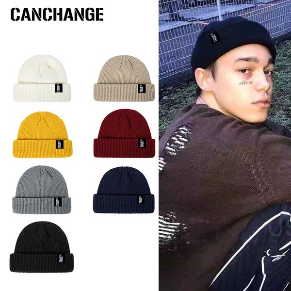 

new men knit hat pullover cap with logo short hat woman universal sailor cap beanies gorros winter accessories multicolor
