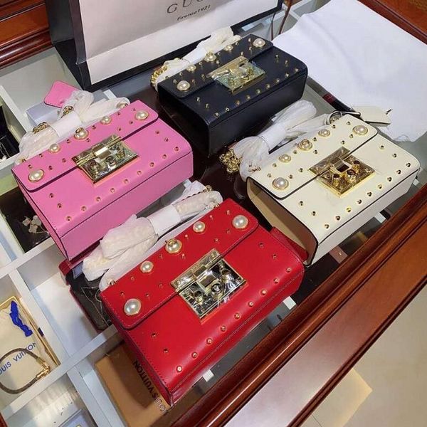 

new fashion rivet pearl handbagsn bags woman handbag cross shoulder tote purse bag crossbody clutch bags