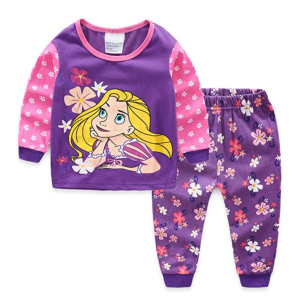 

pijama fille набор pijama pajama набор детей дети девушки новый хлопок костюм детей дома одежда цветок и фея мультфильм 2-7y, Blue;red