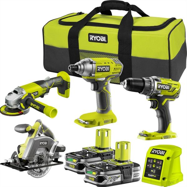 

Ryobi 18В ONE + 2.5Ah 4 шт Kit-6 Год Инструмент / 3 Год батареи и зарядное устройство HJK6T