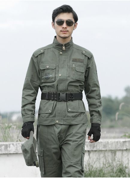 

men army combat uniform army tactical sets camouflage hunting clothes men's cotton training wear sports hiking ghillie suit, Camo