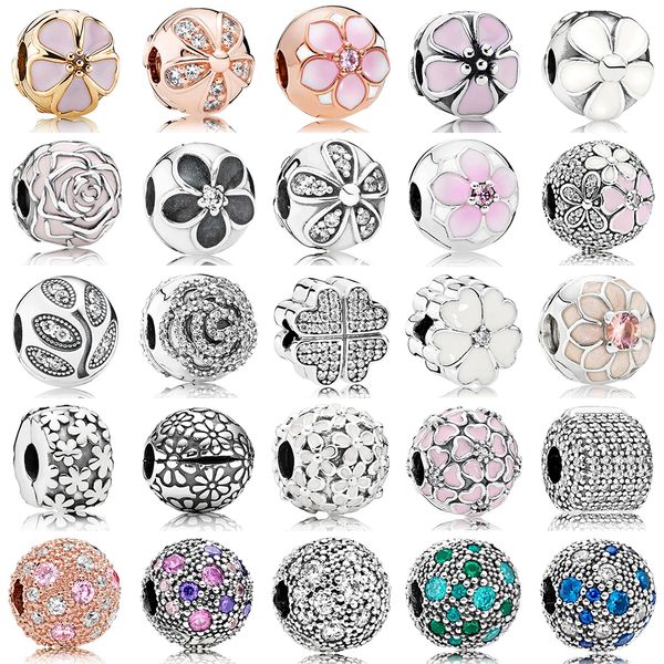 

new 100% 925 клип стерлингового серебра пандора пан безопасности хрустальное сердце цветка шарма циркон шариков collocation diy браслет опто, Black