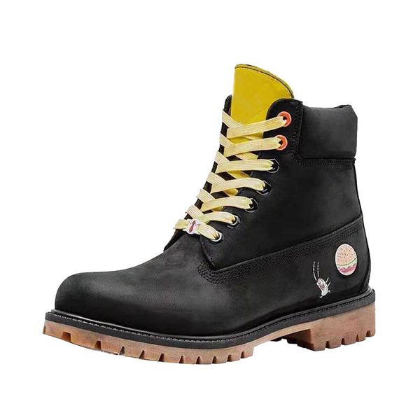 

2019 new sponge 6-inch premium waterproof boots black bright blue nubuck designer luxury boots for mens winter boots womens