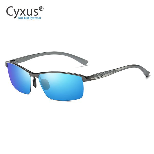 

cyxus original designed polarizer uv400 driving mirror rectangle sunglass mens for driving fishing golf outdoors-1983, White;black