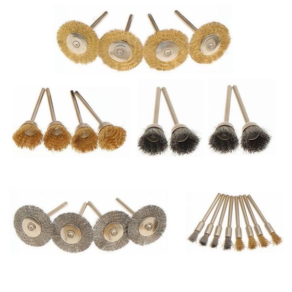 

brass polishing wire brush setÂ grinder cleaning practical accessory durable rotary tool wheels mini multipurpose