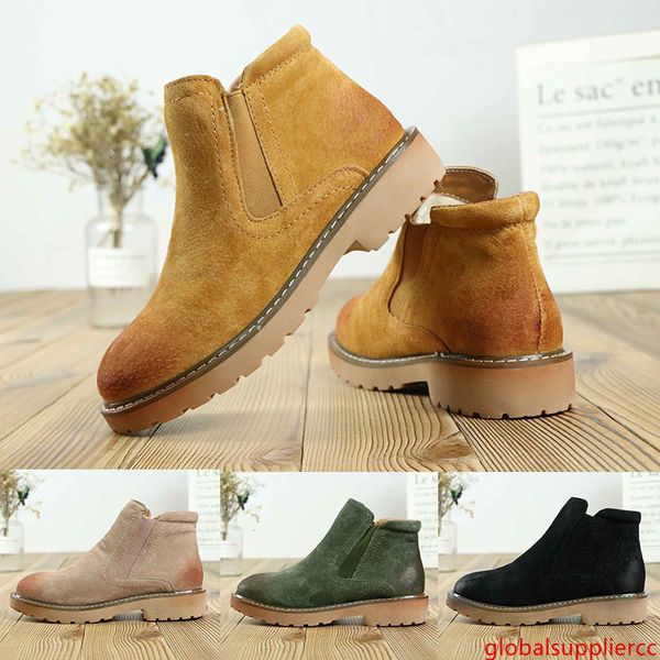 

2019 wgg leather sheepskin suede australia classic brand ankle boots black green fashion womens girl winter snow boots