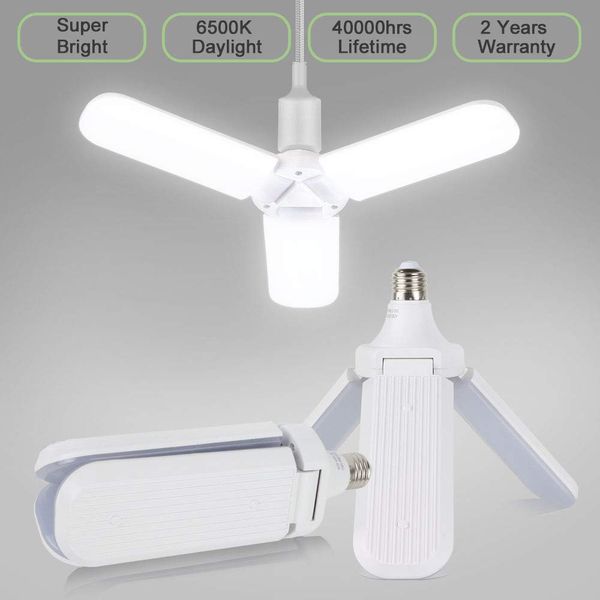 

led garage light bulb 40w garage ceiling light led foldable fan blade bulb suitable for e27 lamp holders adjustable led corn light bulb