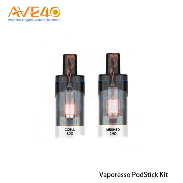 

Оригинал Vaporesso PodStick Pod Пустой 2 / Упаковка с ячейками 0,6 Ом, 1,3 Ом, Ccell-катушки для Vaporesso PodStick