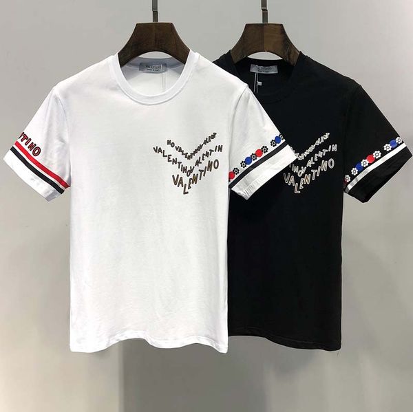 

luxury men's t-shirt casual o-neck men's t-shirt fashion summer brand short sleeve men's clothing tee size m-xxxl qp742, Black;brown