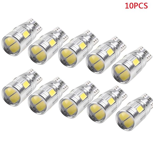 

10 pcs t10 6smd 5630 led wedge light white car side bulbs canbus error free