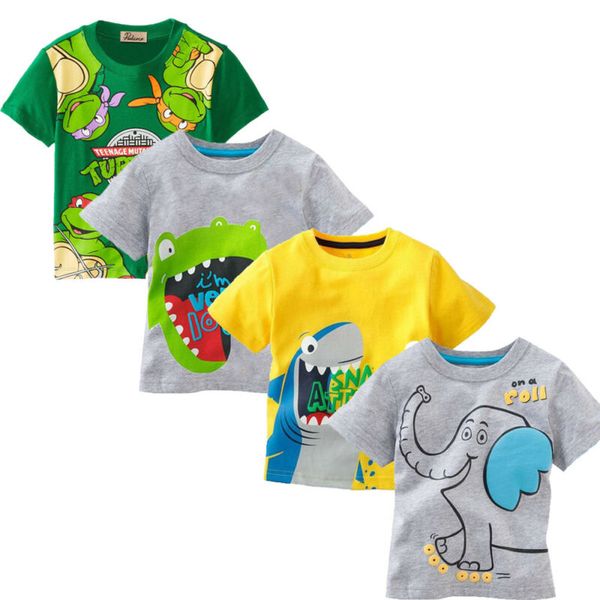 

малыш детские дети мальчики мультфильм животных печати хлопчатобумажные топы футболка одежда наряды, Blue