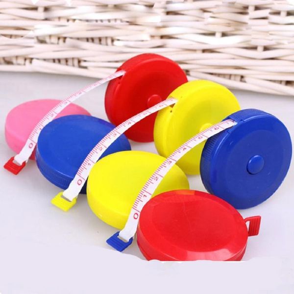 

12pcs useful retractable ruler tape measure sewing cloth dieting tailor 1.5m mini cute style random color