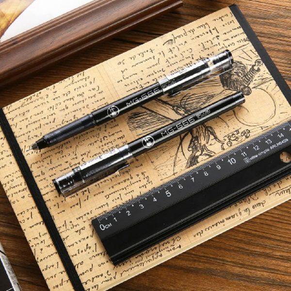 

4 pcs student gel pen 0.5mm quick-drying test water pen large capacity thick writing carbon black c1401