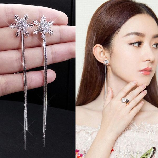 

new fashion tassel designer earrings dangle chandelier hoop earrings crystal diamonds women luxury earring special offer, Silver