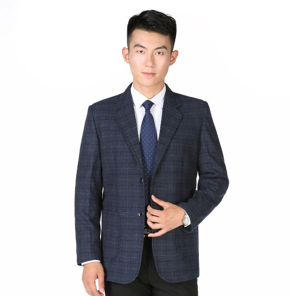 

waeolsa men plaid blazers blue suit jackets check pattern outerwear spring autumn blazer masculino father suit coat man garment, White;black