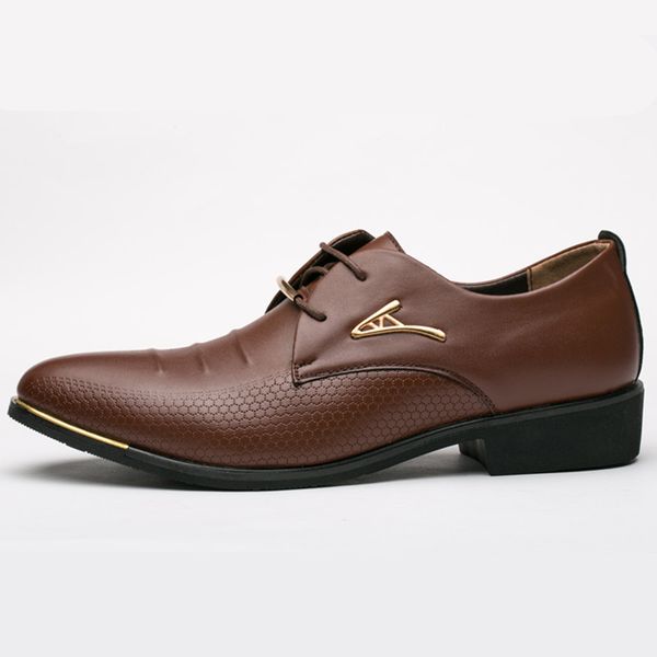 

gaoke new men casual shoes leather autumn breathable business flat shoes for men, Black