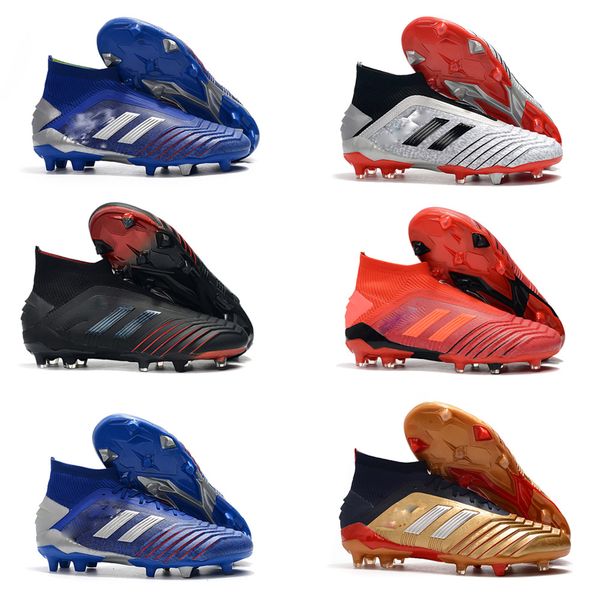 

2019 predator 19+ 19.1 fg pp paul pogba 6s 6th anniversary golden mens boys soccer football shoes 19+x cleats boots size 39-45, Black