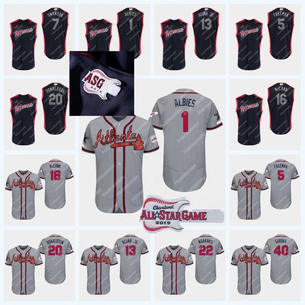 

1 Ozzie Albies 2019 All-Star Game Ronald Acuna Jr. Braves Freddie Freeman Dansby Swanson Josh Donaldson Nick Markakis Baseball Jersey
