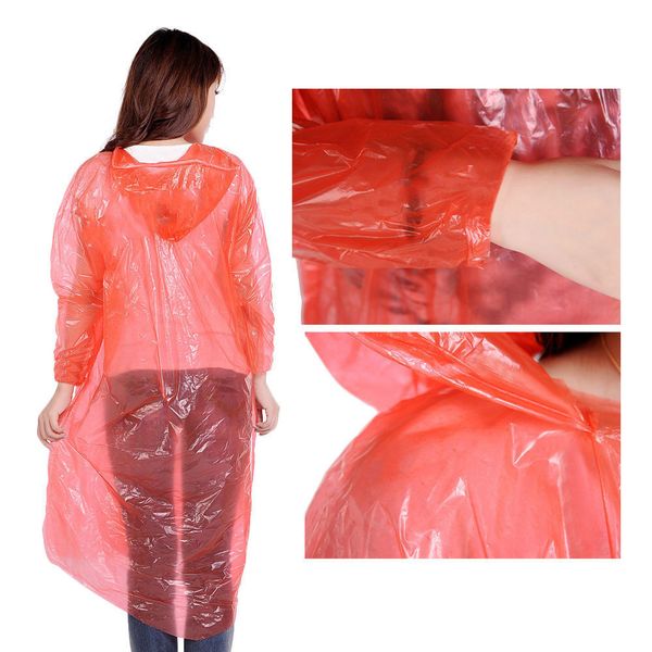 

disposable emergency waterproof rain coat poncho hiking camping hood