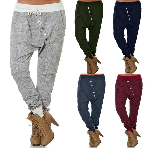 

2018 women fashion girlfriend hipsters harem pants bloomers baggy pants trousers, Black;white