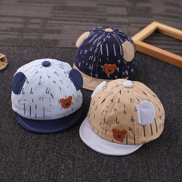 

baby hat cute spring and autumn thin section cap boy girl, Yellow