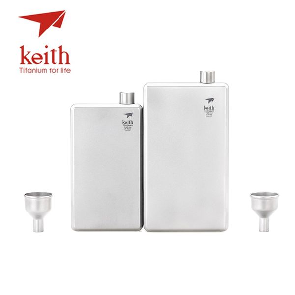 

2019 new keith 200ml large pure titanium hip flask flagon portable wine whisky pot drinkware sports wine flask portable outdoor