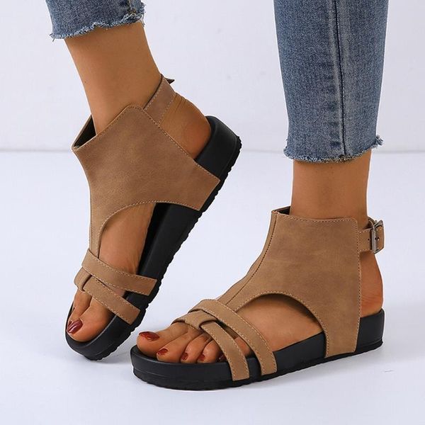 

sagace summer womens sandals shoes open toe breathable sandals buckle strap casual beach shoes sandalias de verano, Black