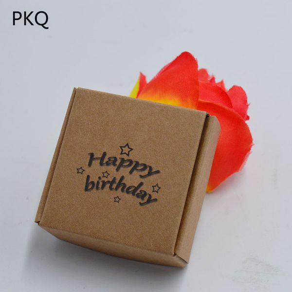 

5.5x5.5x2.5cm 5 styles handmade happy birthday thank you gift kraft paper cardboard gift boxes packing paper carton box