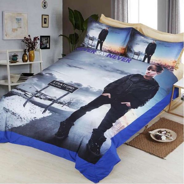 Justin Bieber 3d Bedding Set Print Duvet Cover Twin Full Queen