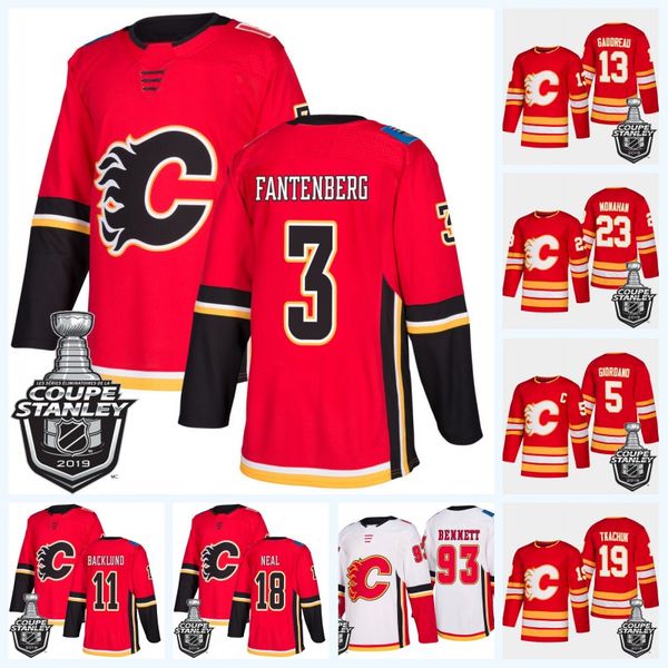 

Calgary Flames 2019 Stanley Cup Playoffs Jersey Sam Bennett Sean Monahan Gaudreau Mikael Backlund Matthew Tkachuk Giordano Oscar Fantenberg