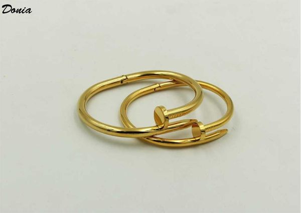 

donia jewelry party european and american fashion caddy series four color large nail micro inlaid zirconia bracelet women's bracelet bi, Black