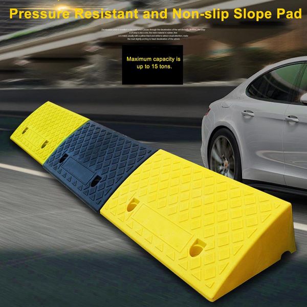 

portable lightweight plastic curb ramps - 2pc heavy duty plastic threshold ramp kit set for driveway sidewalk car truck ramp kit