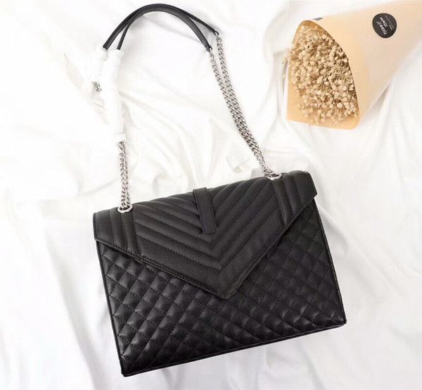 

designer leather handbags caviar urba lady women bag gold silver black chain brand shouder bag cross body bag 26808