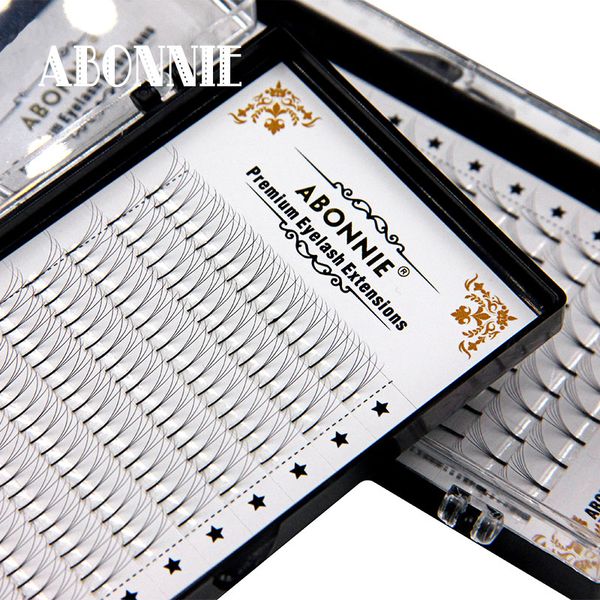 

abonnie 12lines premade fans volum lashes 3d/4d/5d/6d individual natual lash extension heat bonded pre made eyelash extension