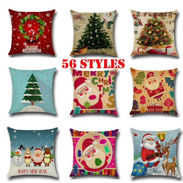 

18 christmas cushion cover pillow case square festive sofa bed home décor xmas