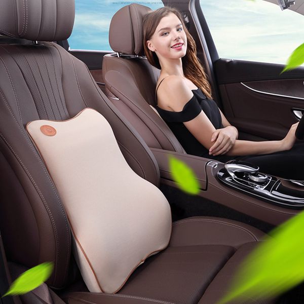 

5d car seat supports back cushion and headrest waist pillows memory foam lumbar back support driver spine pain lumbar pad