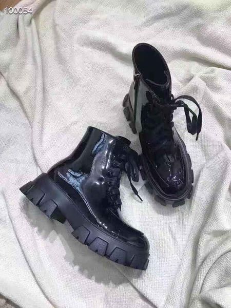 

fashionville ~ 2019090503 black patent leather lace up daddy sneakers platform outdoor flat low heelsboots boyish